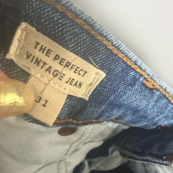 Madewell The Perfect Vintage Jean Women’s Blue Crop Ripped Size 31 - Image 4