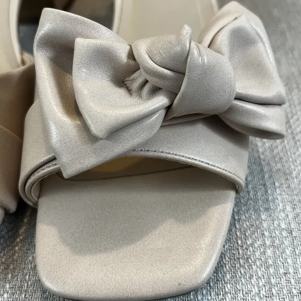 Journee Zevi Blush Bow Block Heels Sandals 8.5M Coquette Balletcore Bridal - Image 7