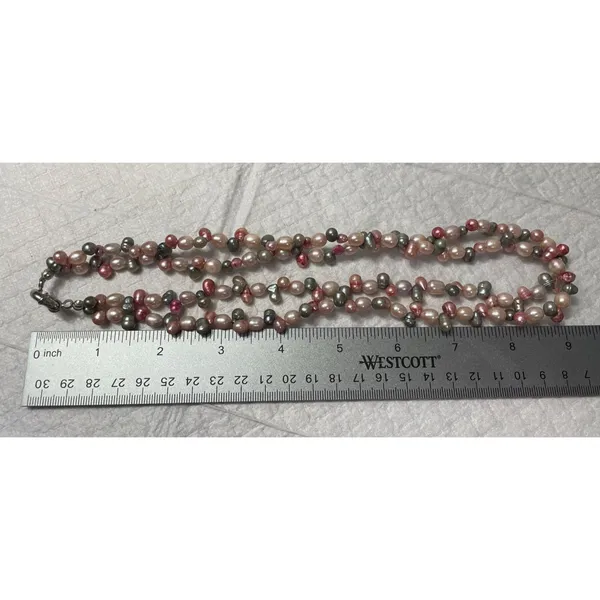 Source Unknown 2 Strand Fresh Water Pearl Necklace Pastels 18” Spring Easter - Image 5