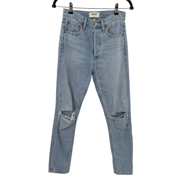 Agolde Jamie Jeans High Rise Classic Denim Shakedown Light Wash Blue Size‎ 23 - Image 3