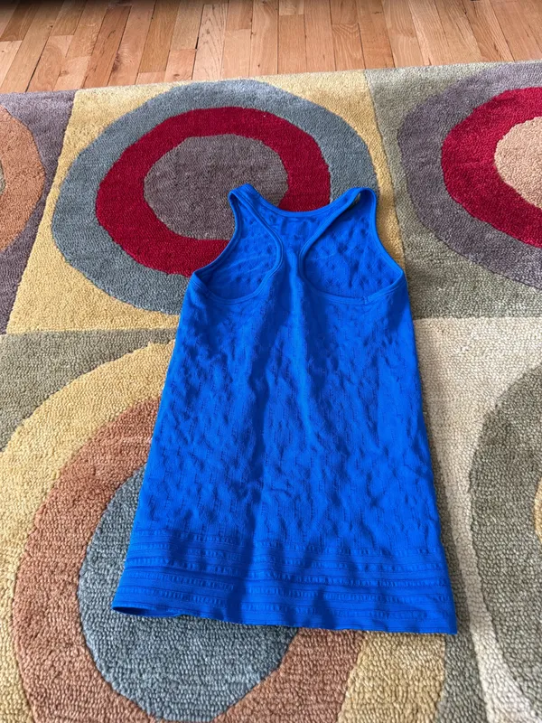 Athleta Women Renee Textured Racerback Tank Top Seamless Royal Blue Size Small - Image 3
