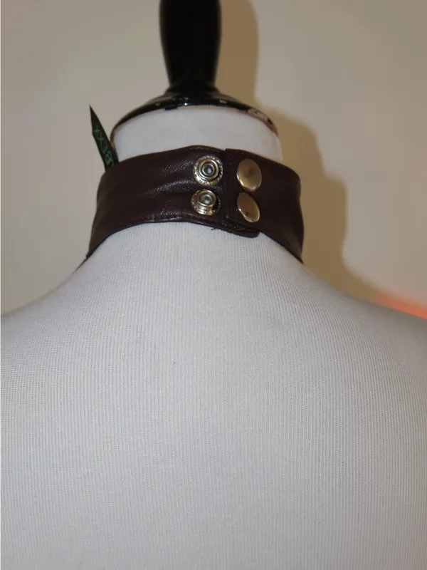 Dolls Kill Black Gothic Body Chain Harness brown and silver s/m - Image 6