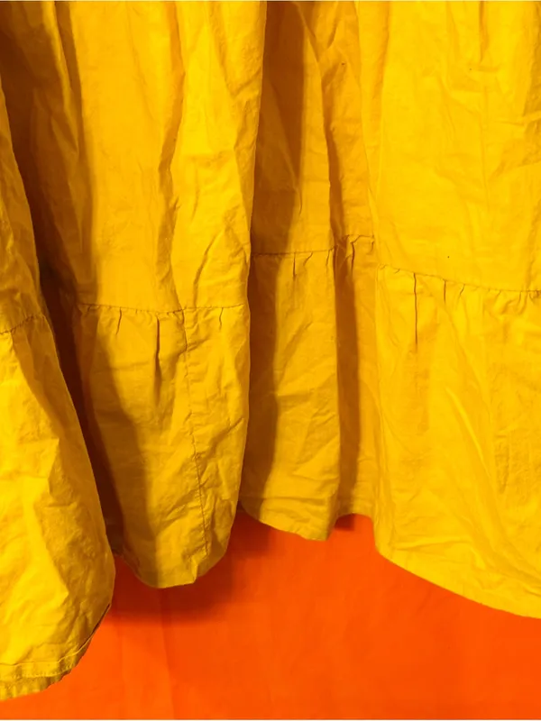 Influence Mustard Yellow Tiered Mini Dress with Square Neck Size 12 - Image 6