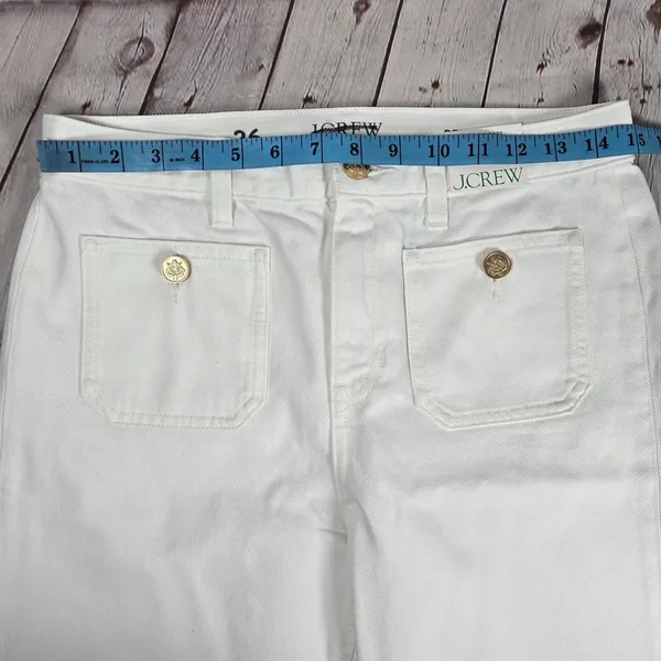 J. Crew Sailor mid-rise relaxed demi-boot jean in‎ white 26 BZ728 NWT - Image 10