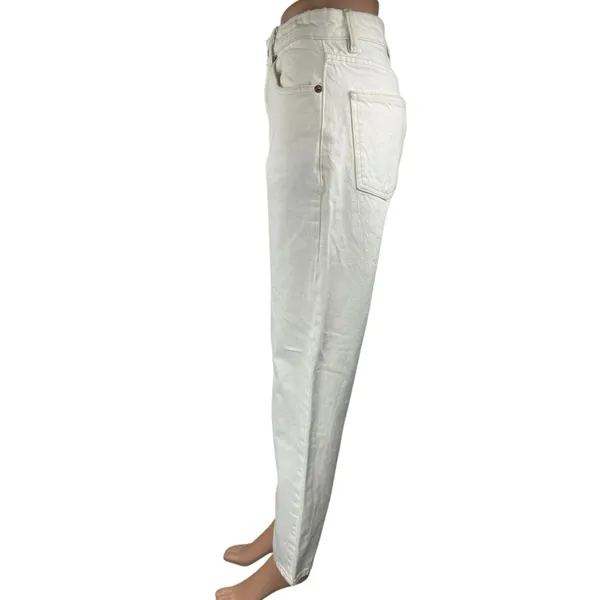 Zara Women's White Straight Leg High Waist Casual Trousers Denim Jeans Size 4 - Image 2