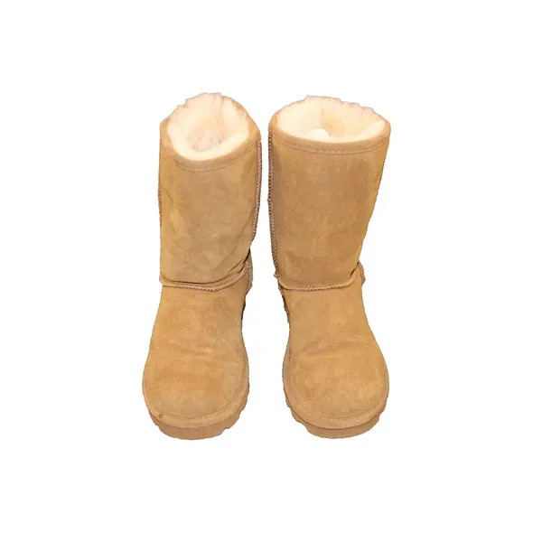 BEARPAW Elle Womens Size 8 Hickory Tan Suede Shearling Winter Boots Short - Image 4