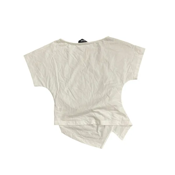 Cider Cotton Blend Boat Neck Ruched Asymmetrical Hem Tee Top SZ S Daily Casual - Image 3