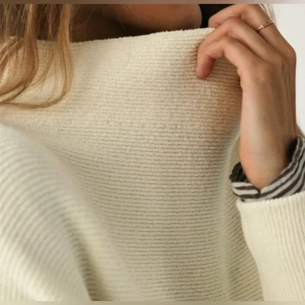 Free People Women's Ottoman Slouchy Tunic Sweater Pullover Long‎ Sleeve Ivory - Image 7