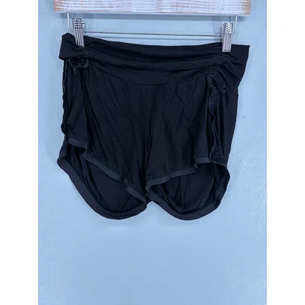 A Pea in the Pod Women Maternity Sleep Shorts Black Ruched Side Small - Image 2