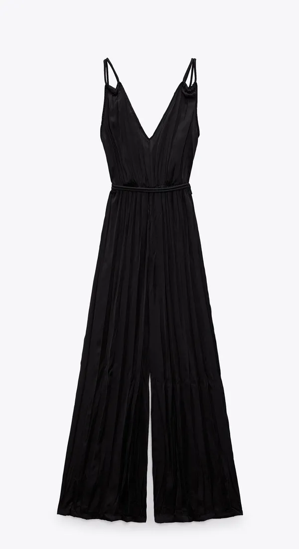 ZARA nwt satin effect pleated jumpsuit romper - Image 5