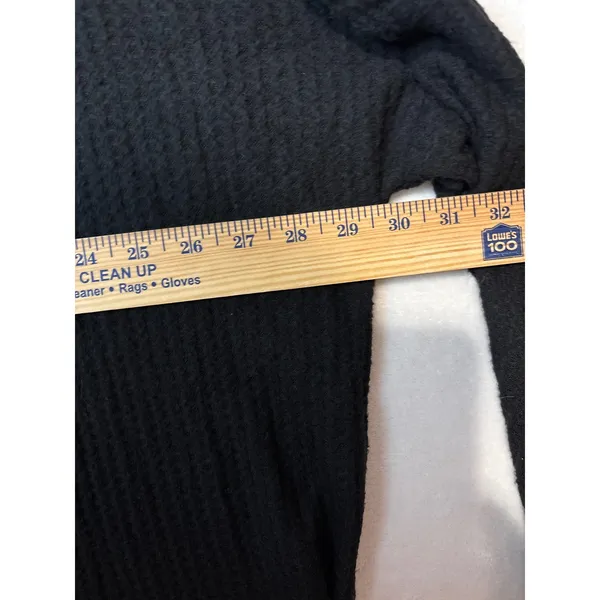 Umgee Black‎ Waffle Knit Cardigan Button Front Oversized V-Neck Sweater M - Image 8