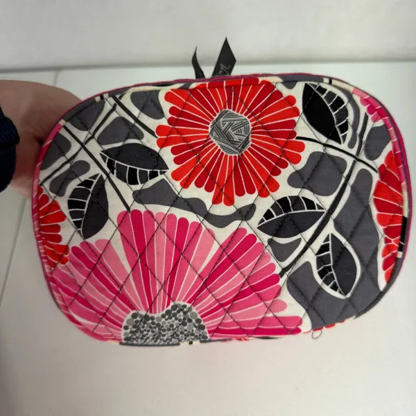 Vera Bradley OS Cosmetic Case Cherry Blossoms Floral Quilted Travel Vanity Bag - Image 6