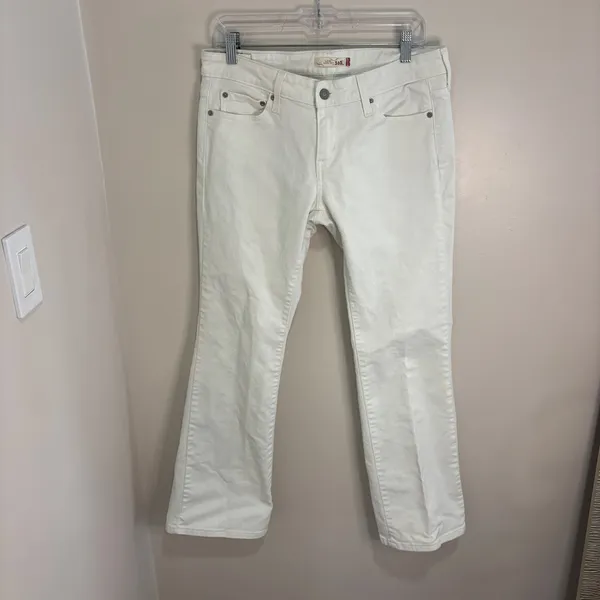 Levis 545 Low Boot Cut Jeans Womens 8M White Denim Stretch Pants - Image 2