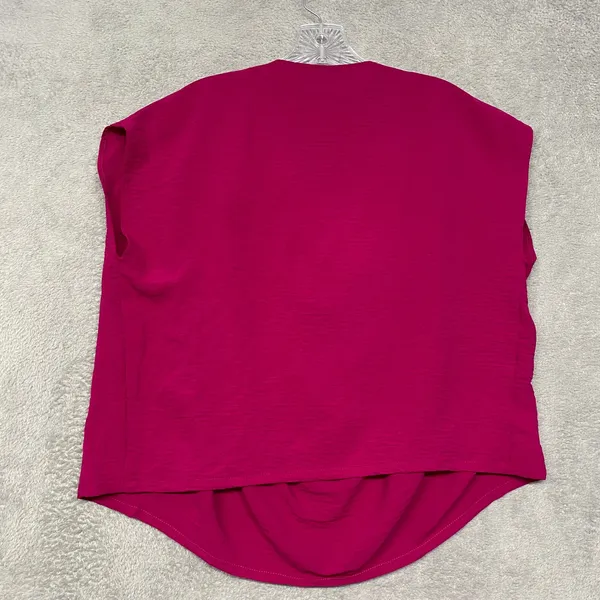 Meg Top Womens Medium Pink Sleeveless Drape‎ Neck Blouse Magenta Pullover Office - Image 6