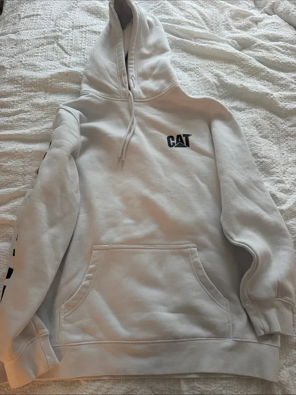 Caterpillar White Logo Pullover Hoodie - Image 6