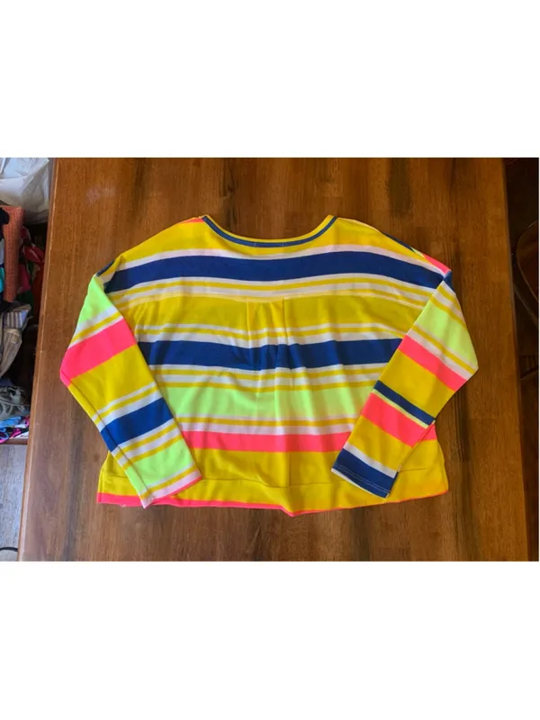 Peach Love California Top Small Bright Multi Color Stripes - Image 6