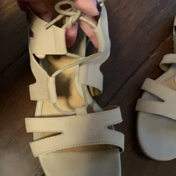 - Montana low heel wedge lace up sandals #10 - Image 3