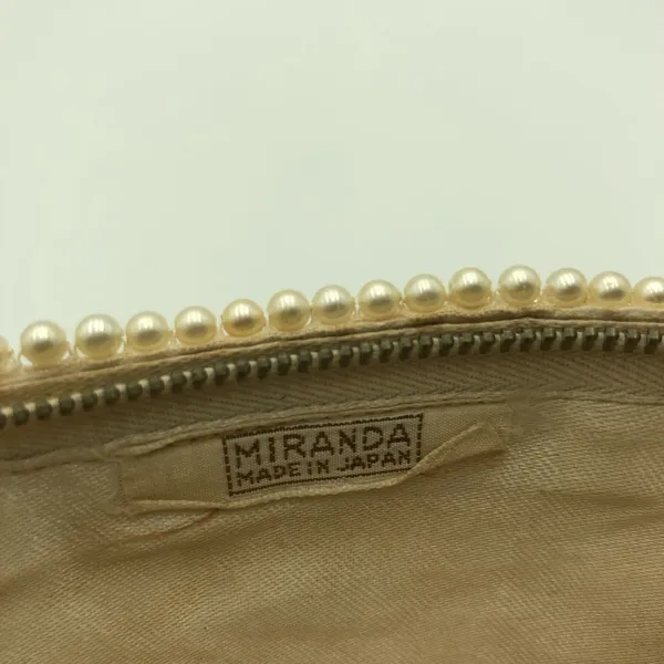 Vintage Cream/White Pearl Style Beaded Clutch OS - Image 9