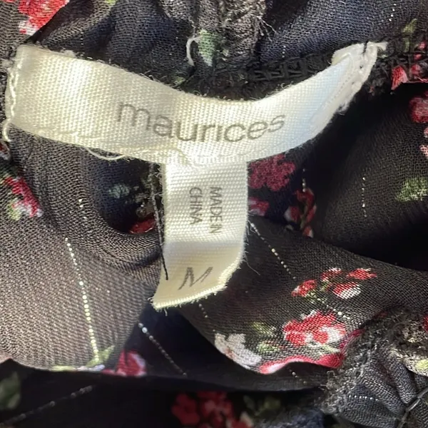 Maurices metallic floral front tie blouse - Image 6