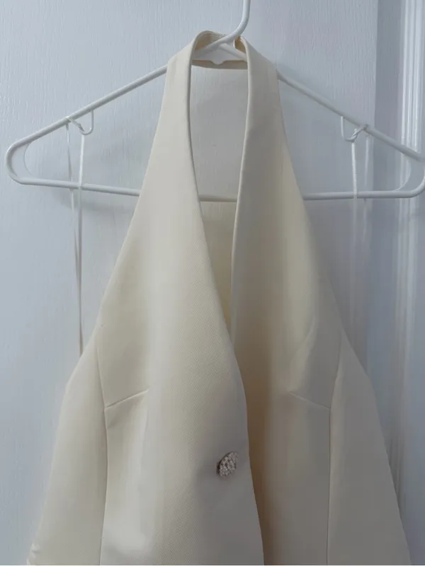 Mango Women's Jewel Button Detail Halter-Neck Gilet (Size L) - Image 11