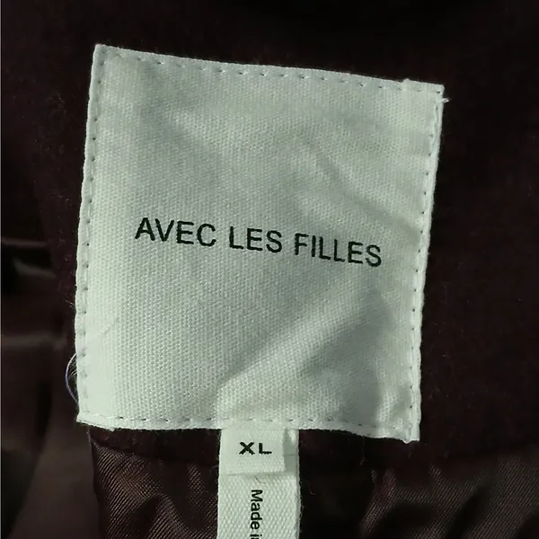 $238 Avec Les Filles Womens Coat XL Burgundy Wool Blend Double Breasted Jacket - Image 5