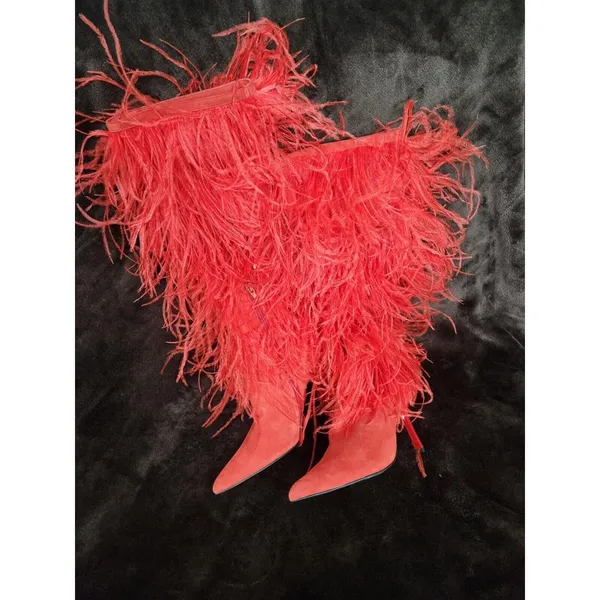 Jeffrey Campbell Shake-Ya Feather Over the Knee Boot (Women) Size 5.5 - Image 2