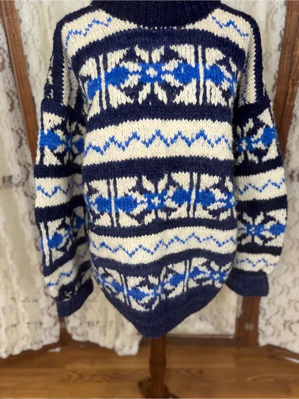Awesome Vintage 1980s Indian Weavings Ecuadorian Wool Sweater - Image 2