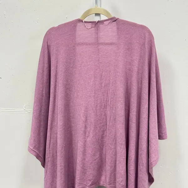 Loft Mauve Pink Open Front Cardigan Kimono Sleeve Cotton Blend One Size - Image 5