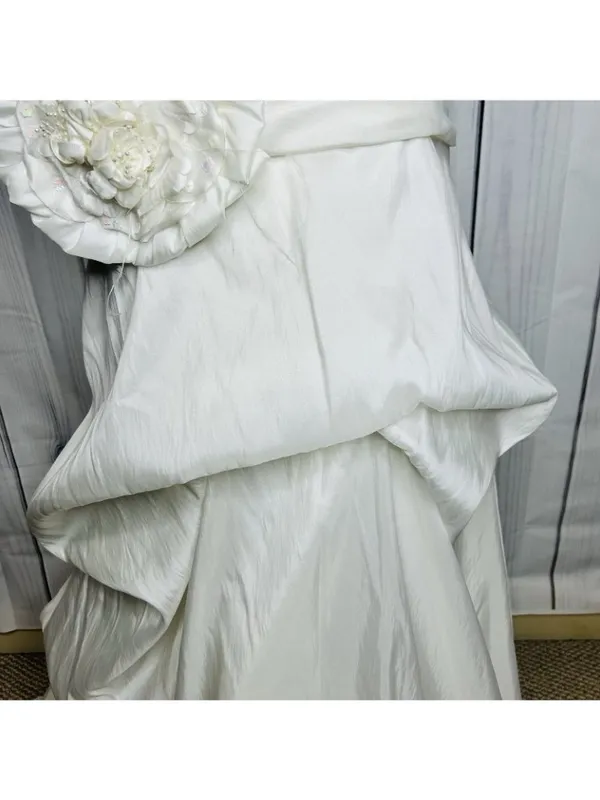 Wtoo Wedding Cotillion Dress Sz 14 Worn Once Pleated Floral Applique Sweetheart - Image 7