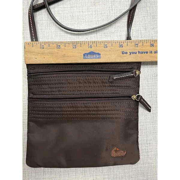 Dooney & Bourke Crossbody Bag Brown Nylon North South‎ Triple Zip - Image 3