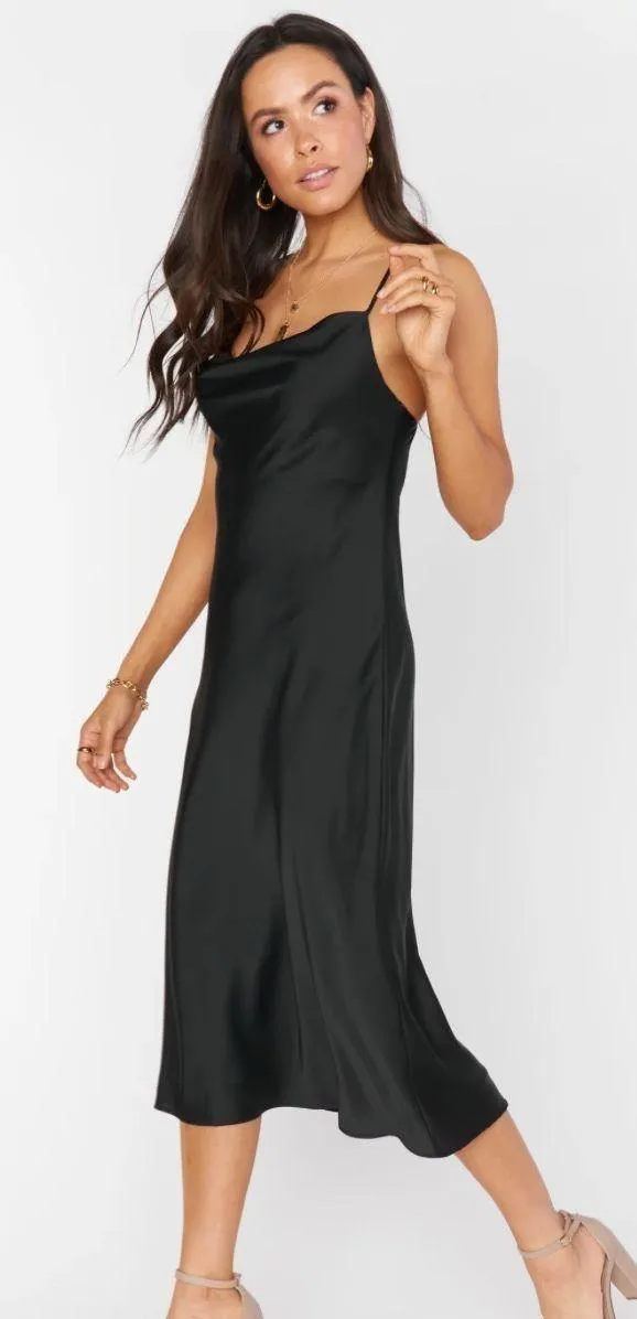 Show Me Your Mumu Black Satin Dress - Image 3