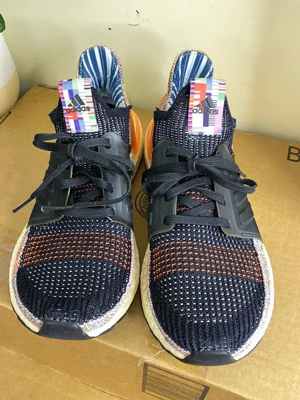 Adidas UltraBoost 19 Black Multi Color Rainbow Womens 7.5 Mens 6.5 - Image 2