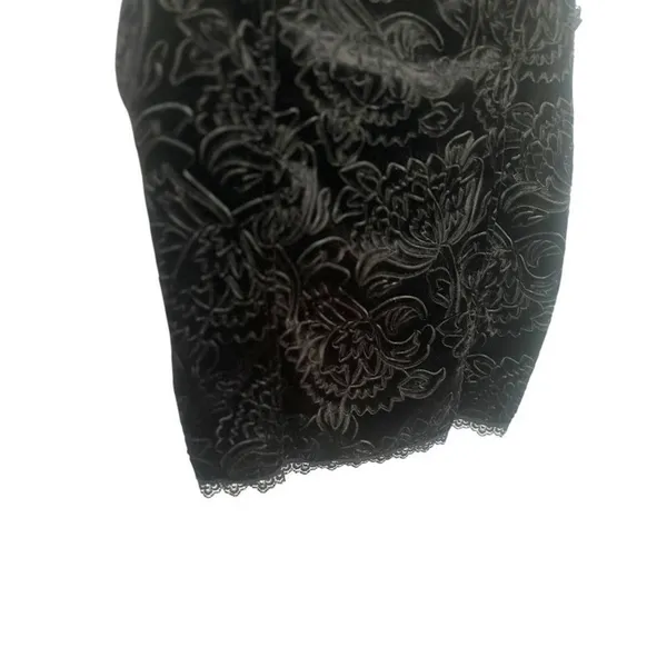 White‎ House Black Market WHBM Velvet Floral Tank Large Lace Whimsigoth Grunge - Image 3