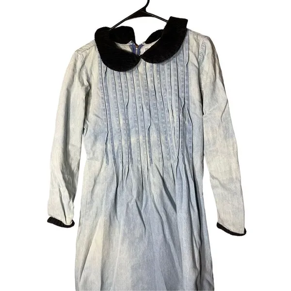 Vintage Fads Denim Cottagecore‎ Maxi Dress Modest Grunge 90s 80s Size 8 - Image 2