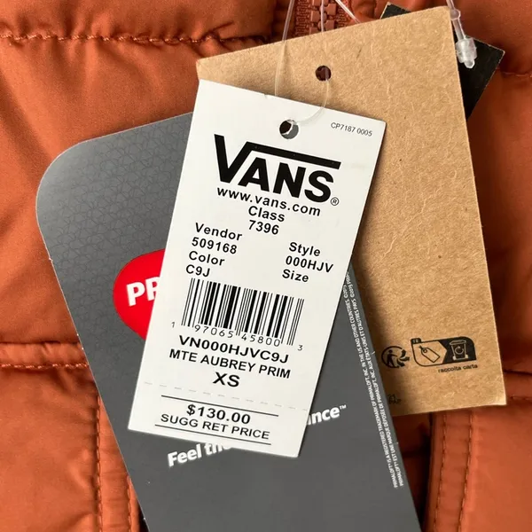 Vans MTE Aubrey Primaloft Puffer winter Jacket XS 4-6 NEW - Image 12