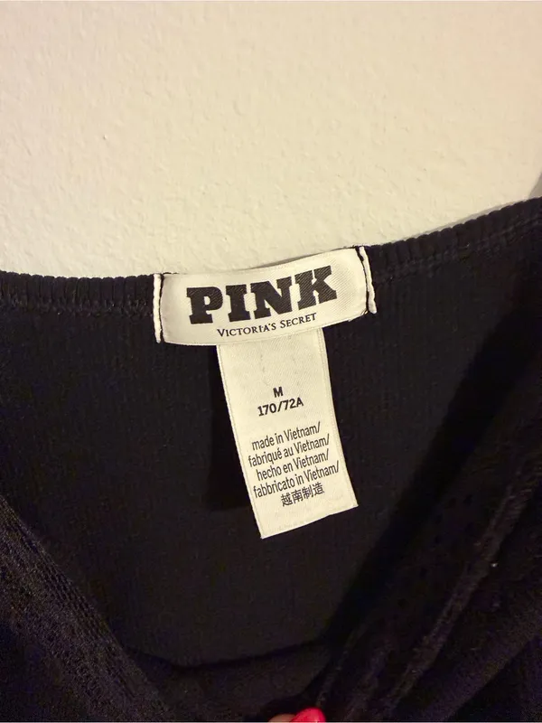 Victoria's Secret PINK Black Lace-Trim Bodysuit - Image 3