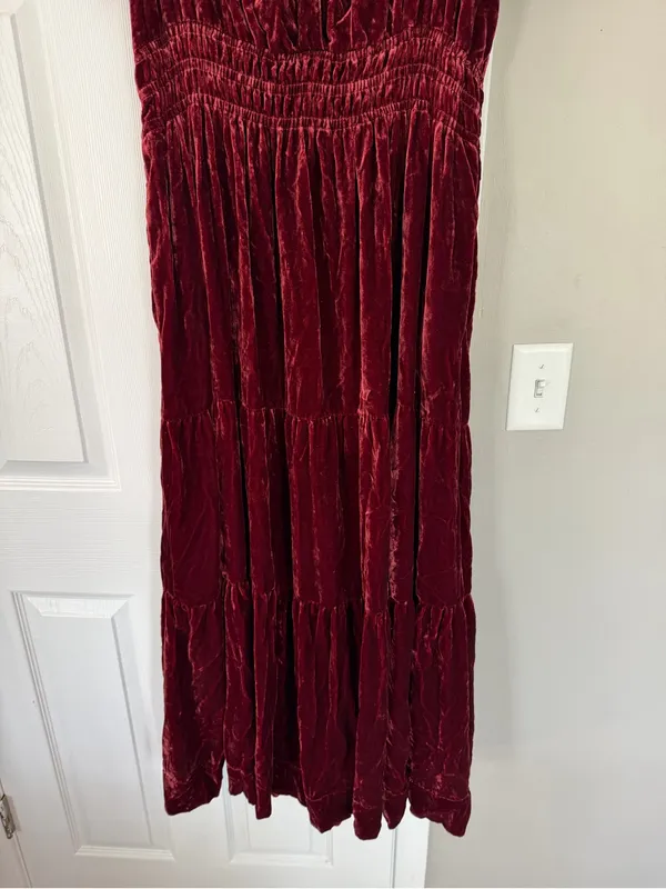 Anthropologie Velvet Somerset Burgundy Maxi Dress Autumn Fall - Image 3