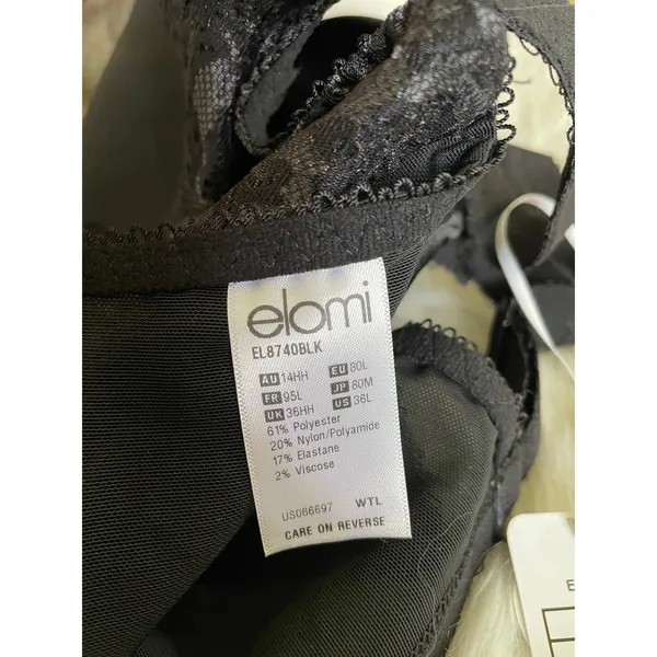 Elomi Amelia Spacer Black Full Figure Molded Underwire Lace Bra 36L 36 L New NWT - Image 12