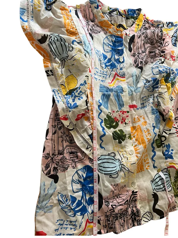 Marc New York cotton flutter-sleeve blouse Size Medium NWT - Image 6