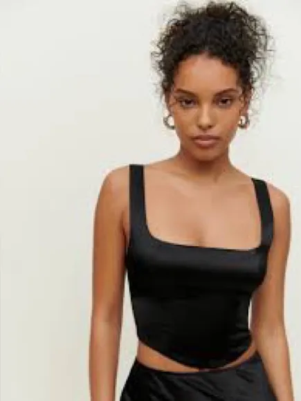 Reformation black Sorrento Silk Top - Image 5