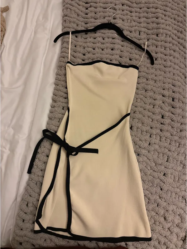 Meshki Rian Strapless Knit Mini Dress Cream - Image 5