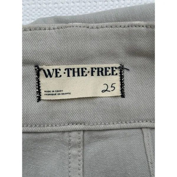 Free People We The Free Flare Jeans Women’s 25 High Rise Beige Stretch Boho - Image 7