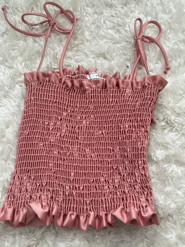 These Three Boutique pink tie crop top - Image 3
