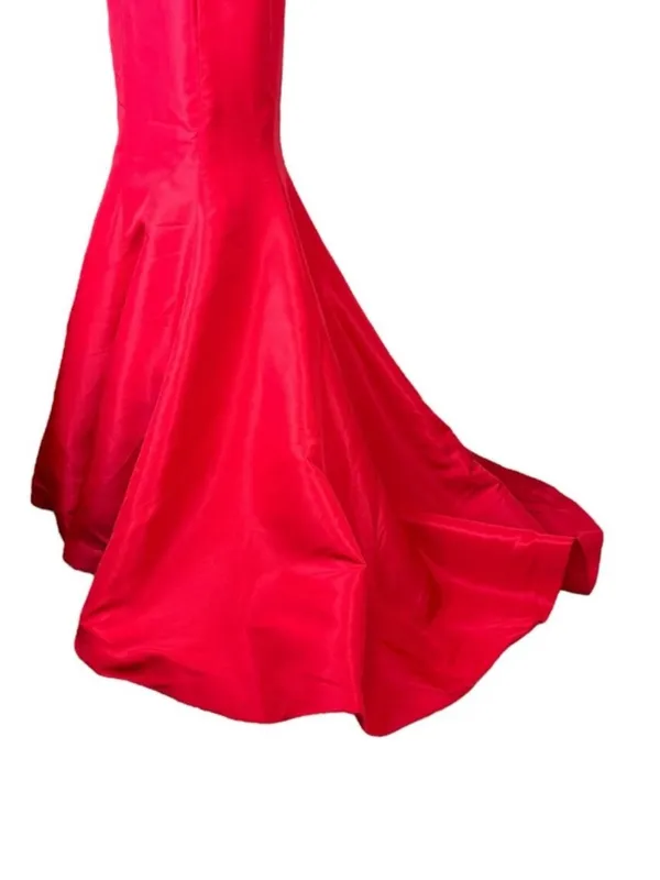 Sherri Hill Red Mermaid Skirt with Train size 8 NEW paired with checkered blouse - Image 8