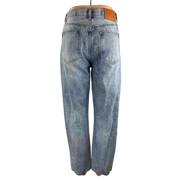 Princess Polly Women's Blue High Waisted Straight Leg Baggy Denim Jeans Size 2 - Image 4