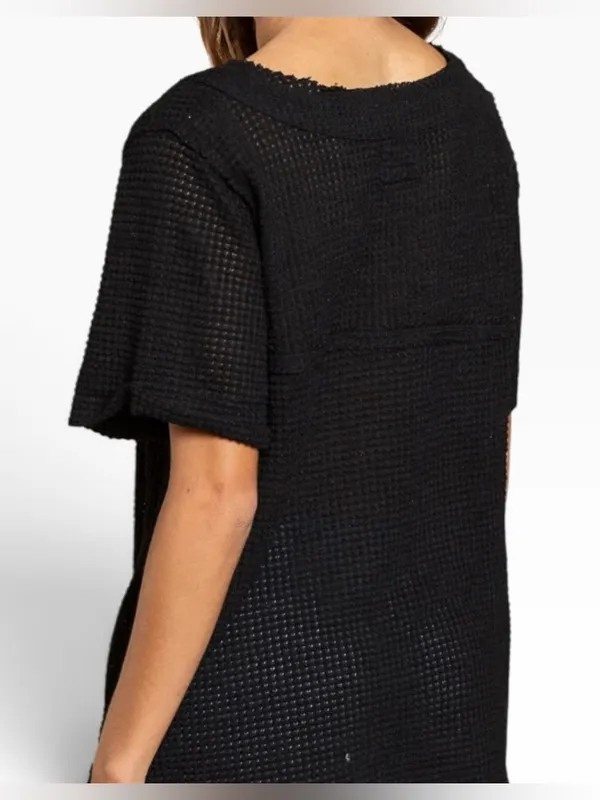 POL Black waffle knit v-neck size Small - Image 7
