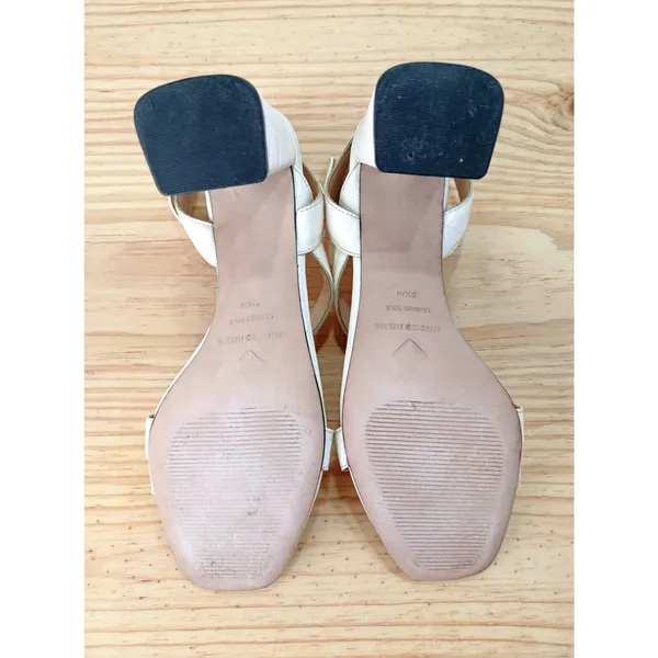 Antonio Melani "Kandis" White Croc Embossed Block Heel Sandals 8.5 M - Image 10
