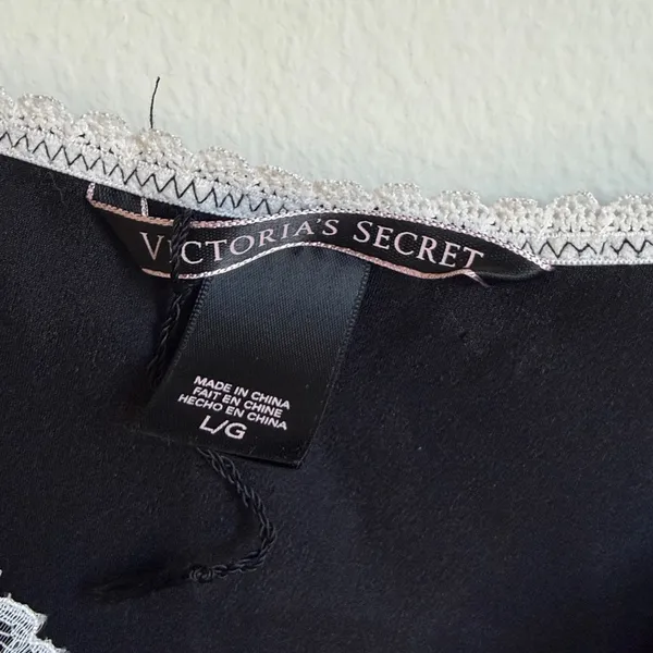 Victoria’s Secret Black & White Lace Slip Dress - Image 4