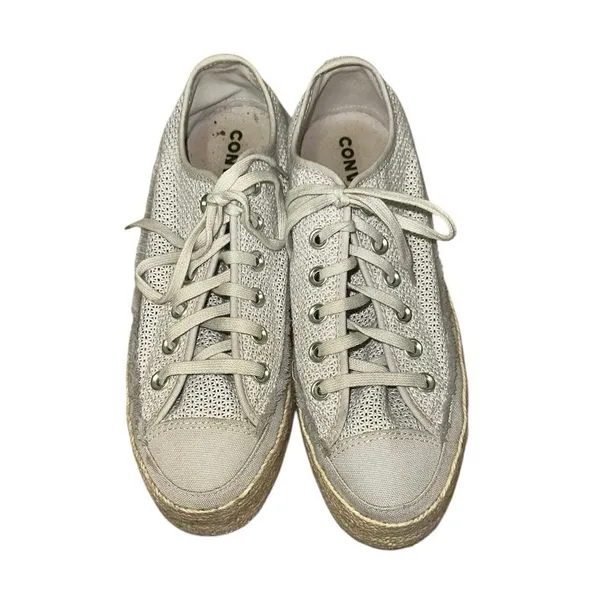 Converse Gray Knit Espadrille Platform Sneakers Women's‎ 8.5 - Image 2
