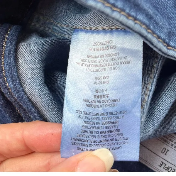Free People Y2K Corset Denim Skirt Sz 10 Festival Indie Sleaze Dark Wash Mi - Image 12